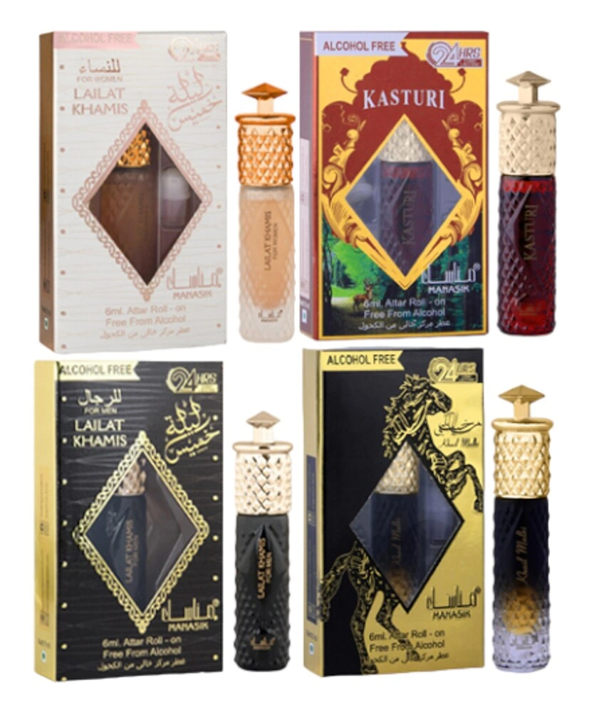 MANASIK Qasr Al Oud, Rahal I, Property And Rahal Ii Aqd Floral Attar (Pack Of 4)-RDPC101515