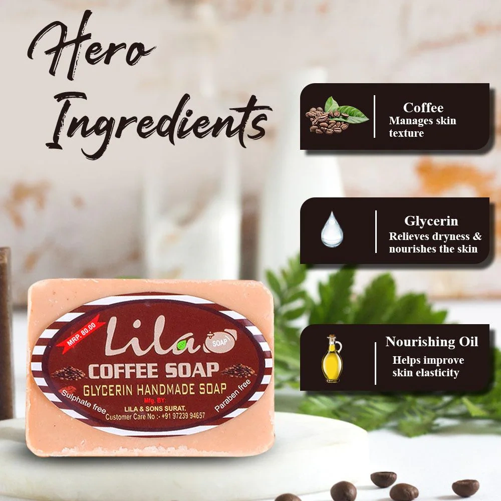 L&amp;S Lila Handmade Coffee Soap (Pack Of 4, 100 Grams)-1