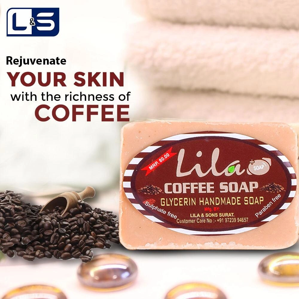 L&amp;S Lila Handmade Coffee Soap (Pack Of 4, 100 Grams)-2