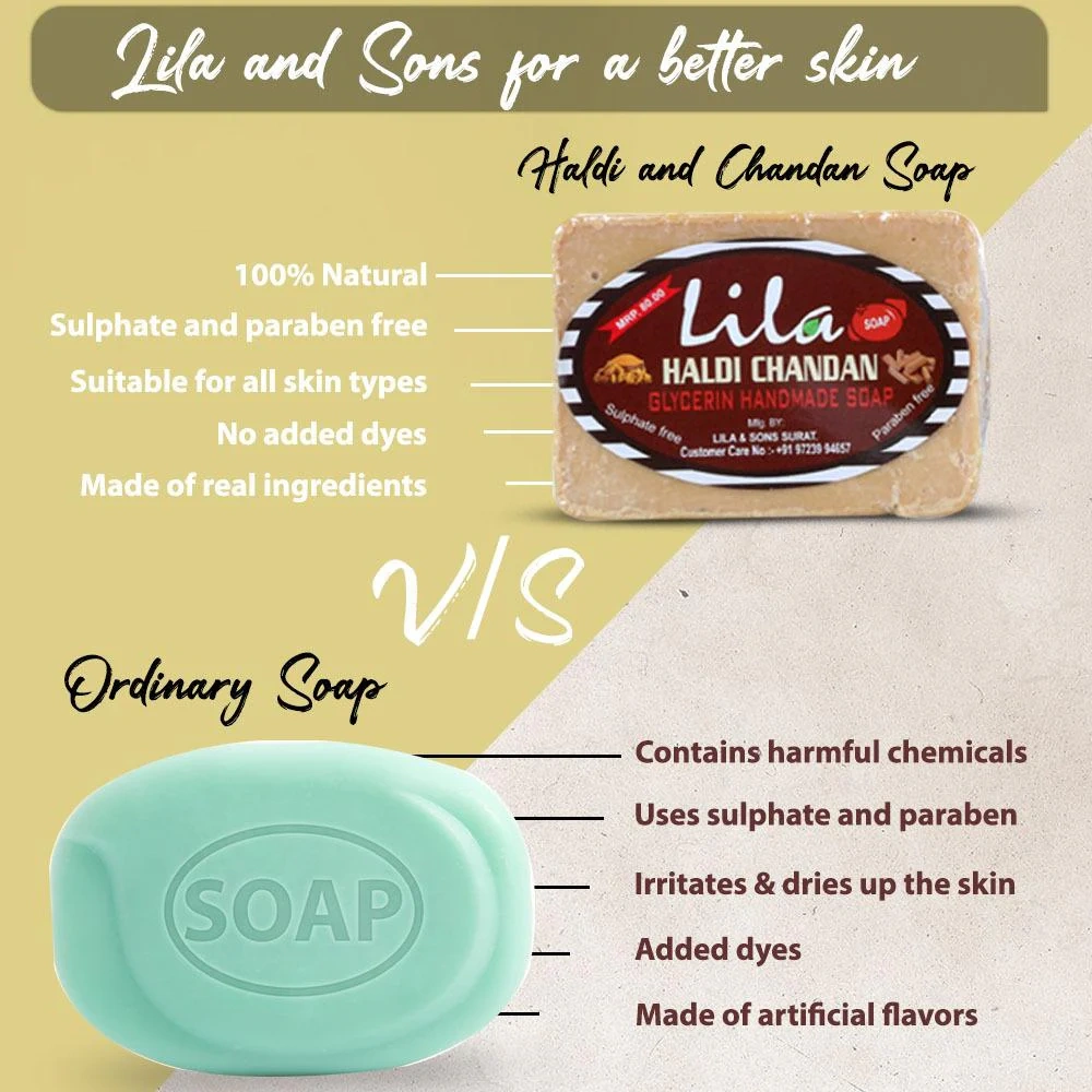 L&amp;S Lila Handmade Honey Turmeric Soap (Pack Of 4, 100 Grams)-4