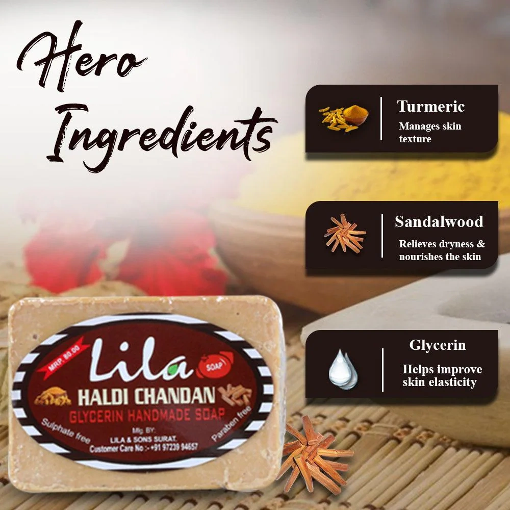 L&amp;S Lila Handmade Honey Turmeric Soap (Pack Of 4, 100 Grams)-3