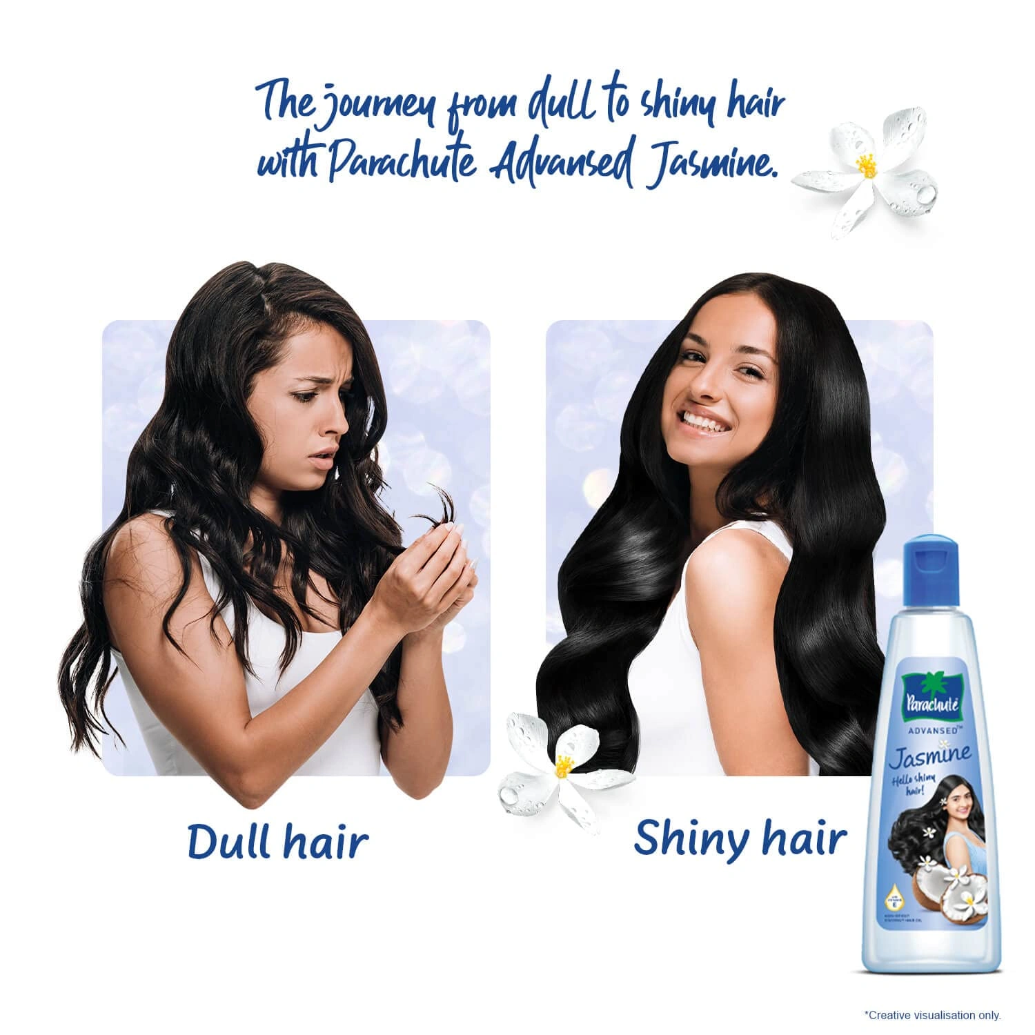 Parachute Advansed Jasmine Coconut Hair Oil with Vitamin E for Healthy Shiny Hair, Non-sticky, 90ml-2