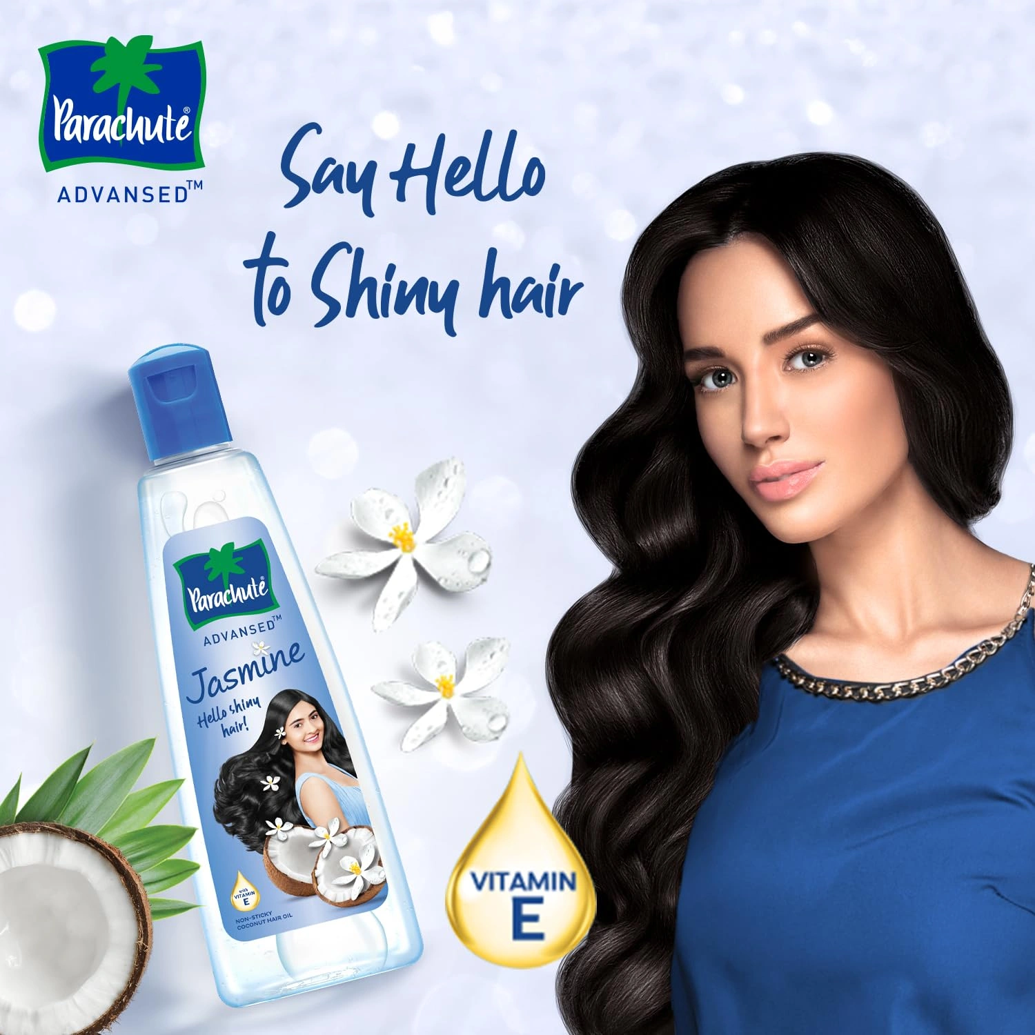 Parachute Advansed Jasmine Coconut Hair Oil With Vitamin-E For Healthy Shiny Hair, Non-sticky, 300ml-2