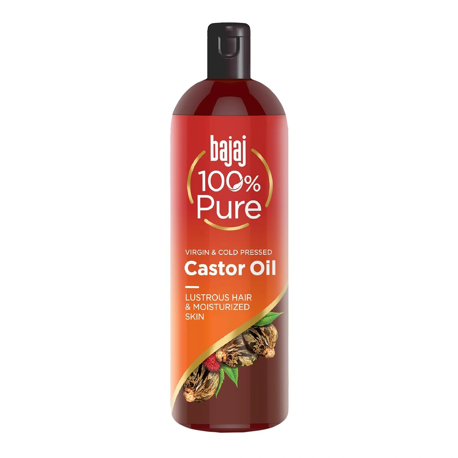 Bajaj 100% Pure Castor Oil 200ml, Pure Hair Oil, Natural Cold Pressed Castor Oil, No Silicones, Paraben Free, Lead Free-RDPC101618