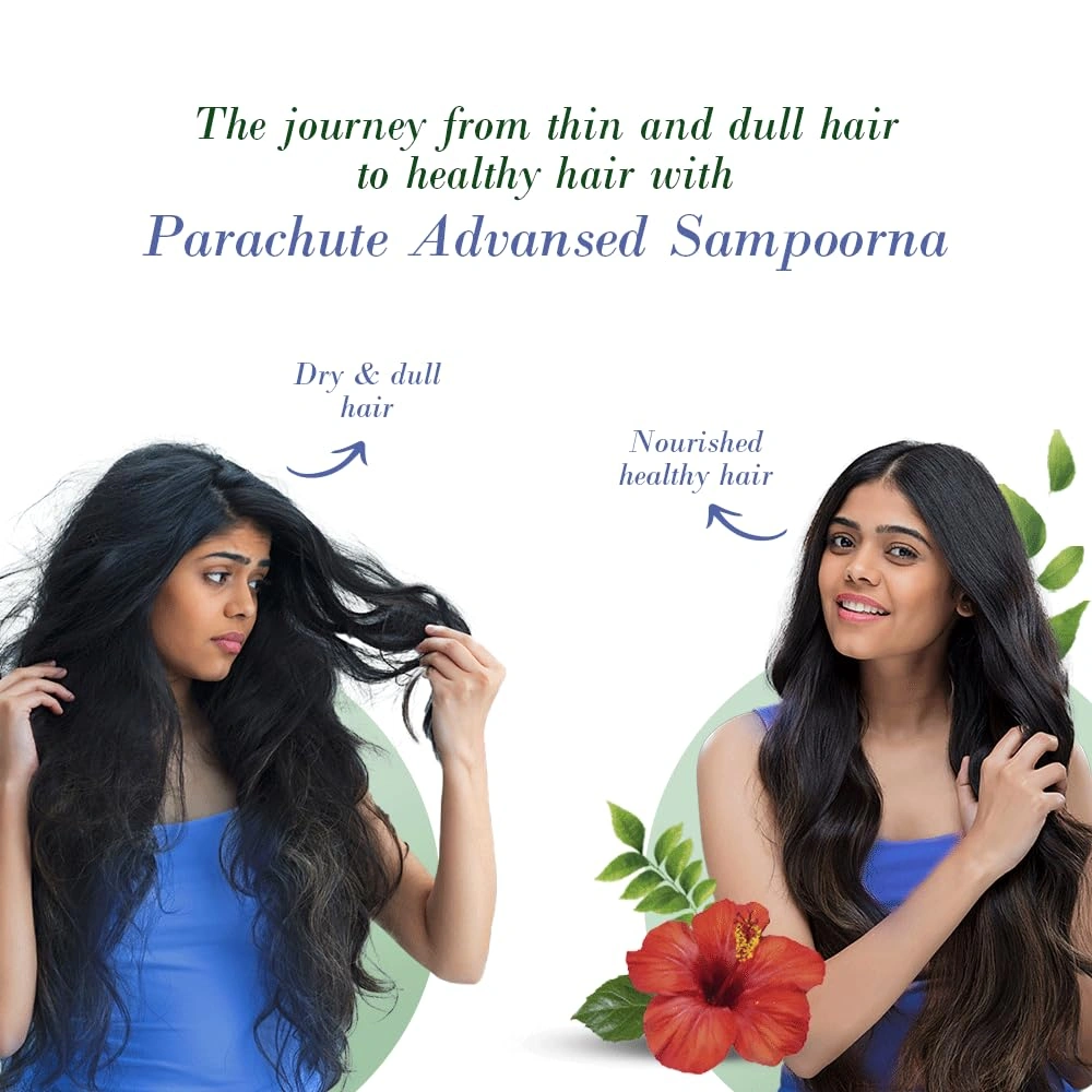 Parachute Advansed Sampoorna Coconut Hair Oil with 5 Herbs (Hibiscus, Curry Leaves, Methi, Amla &amp; Aloe), For Long, Thick &amp; Black Hair, 280ml-4