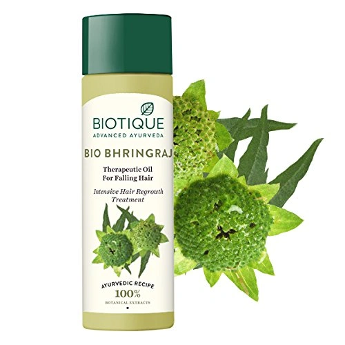 Biotique Bhringraj Therapeutic Hair Oil for Falling Hair | Intensive Hair Regrowth Treatment | Nourishing Hair Follicles| Strong and Shiny Hair| For All Skin Types| 120m-4