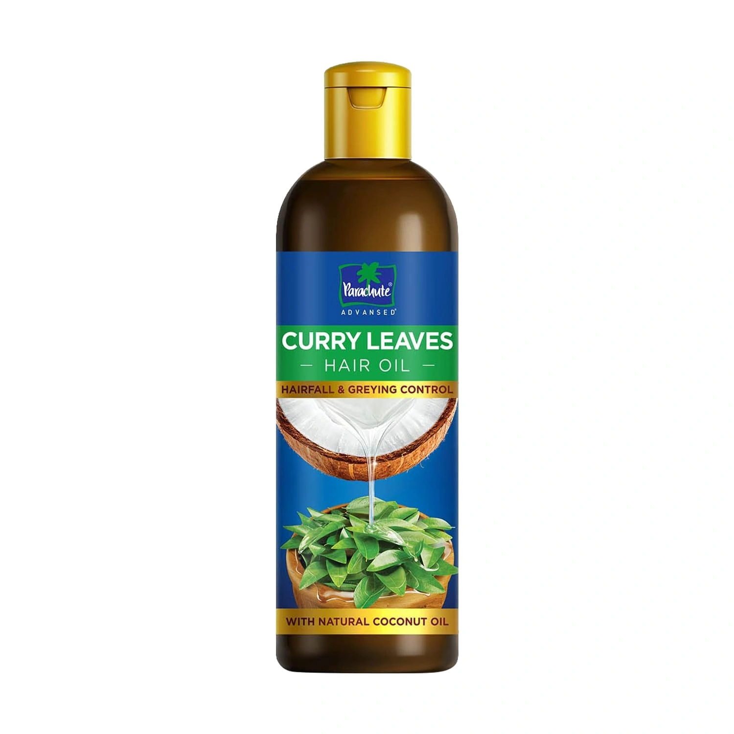 Parachute Advansed Curry Leaves Hair Oil for Hair Fall and Greying Control - With Natural Coconut Oil &amp; Vitamin E - 200ml-RDPOC101642