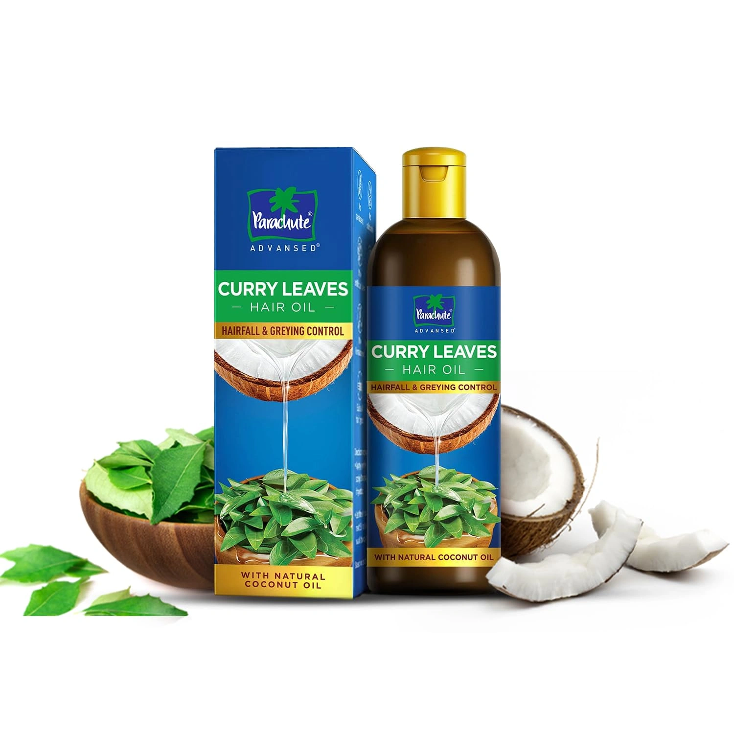 Parachute Advansed Curry Leaves Hair Oil for Hair Fall and Greying Control - With Natural Coconut Oil &amp; Vitamin E - 200ml-1