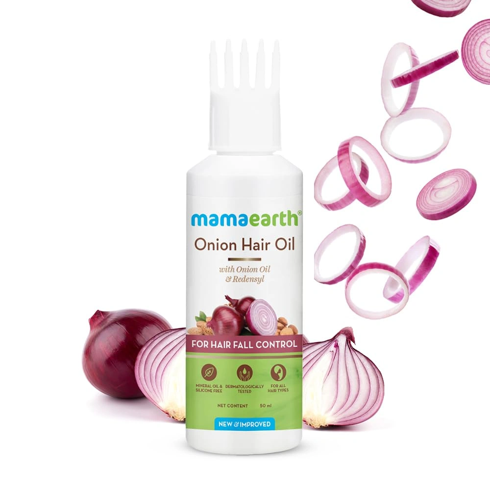 Mamaearth Onion Hair Oil for Hair Growth &amp; Hair Fall Control with Redensyl 50 ml-1