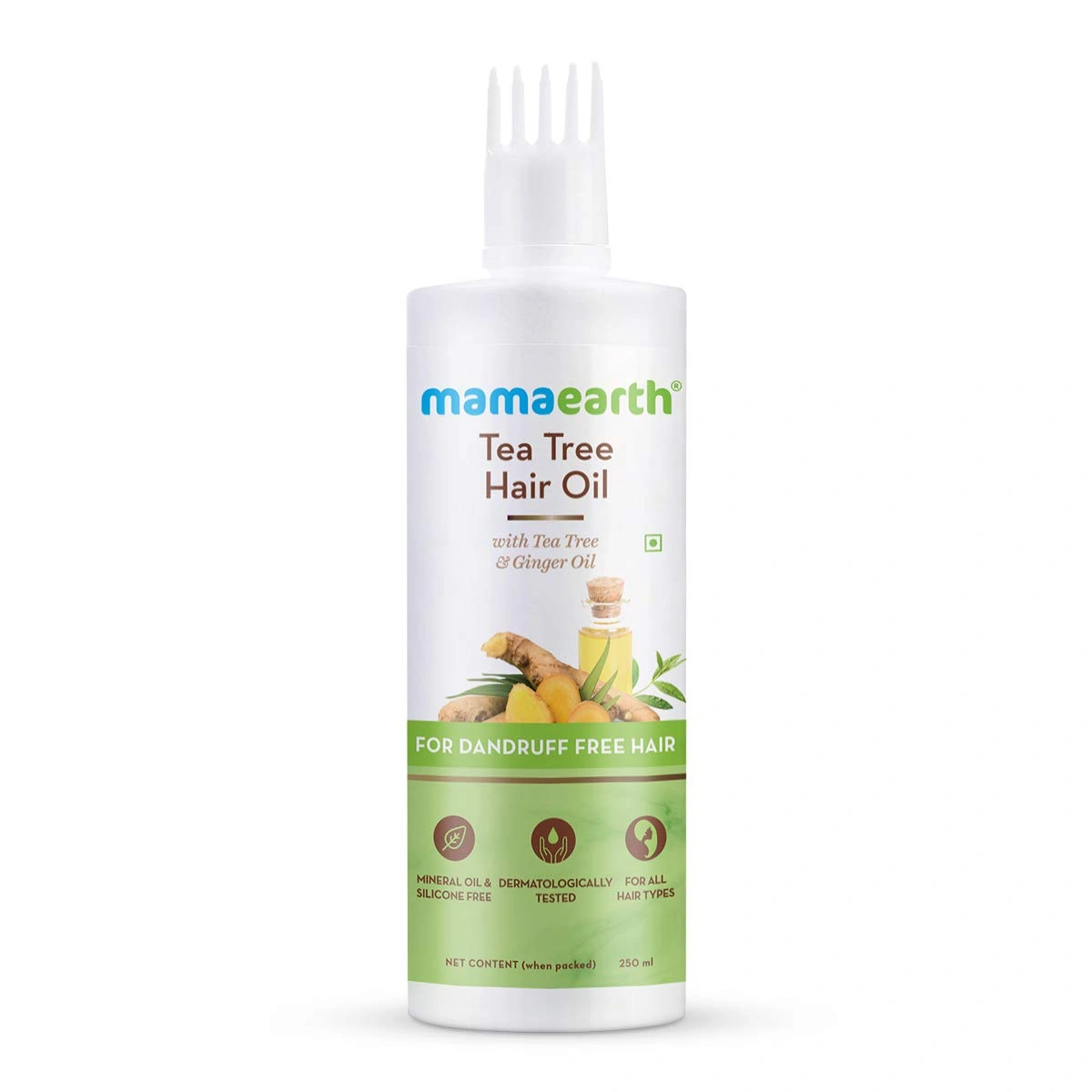 Mamaearth Tea Tree Anti Dandruff Hair Oil with Tea tree oil &amp; Ginger for Dandruff-Free Hair - 250ml-RDPC101656