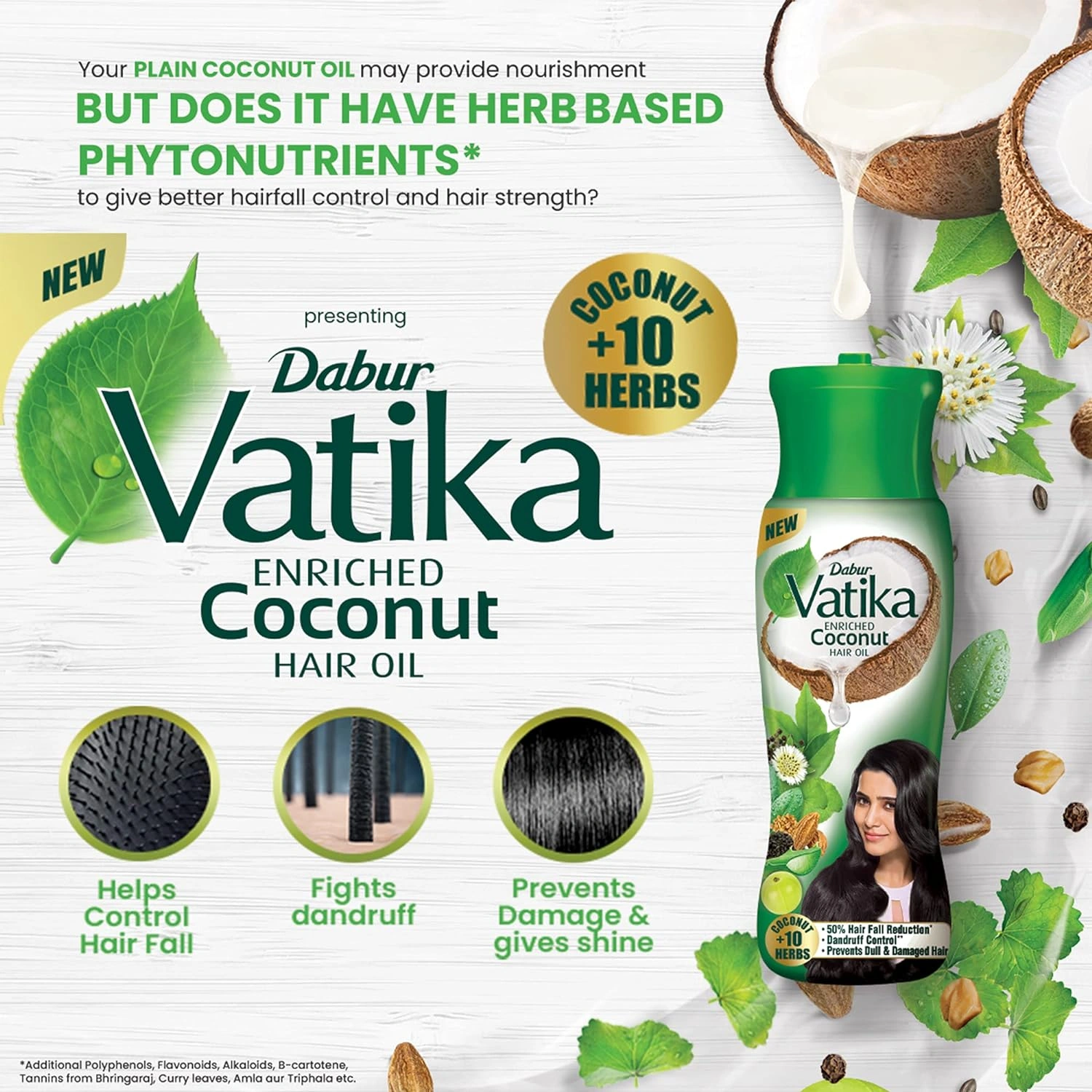 Dabur Vatika Enriched Coconut Hair Oil | Power of Coconut + 10 herbs | 50% hairfall reduction - 150ml-3