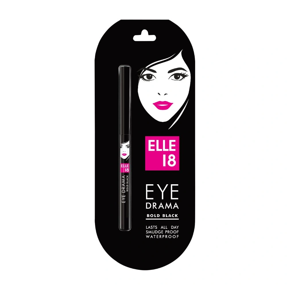 Indulekha Bhringa Hair Oil, 100ml And Elle 18 Eye Drama Kajal, Bold Black, 0.35g-4