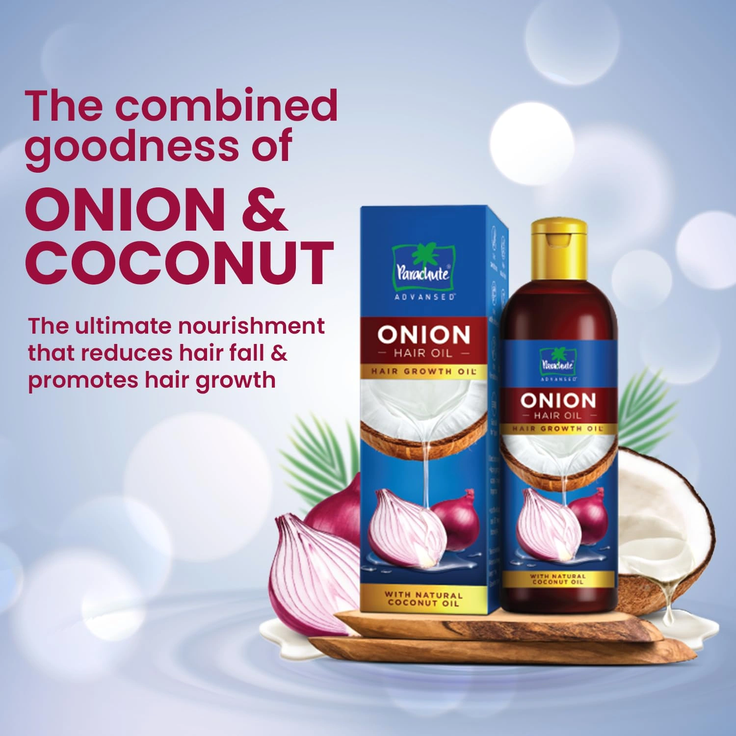 Parachute Advansed Onion Hair Oil |Hair Growth Oil| Reduces hairfall | With Natural Coconut Oil, Onion Extracts, Vitamin E|200ml &amp; Parachute Advansed Body Lotion Deep Nourish, 400 ml-1