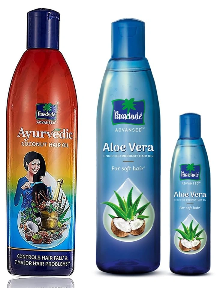 Parachute Advansed Aloe Vera Enriched Coconut Hair Oil &amp; Parachute Advansed Ayurvedic Coconut Hair Oil with Neem-RDPC101916