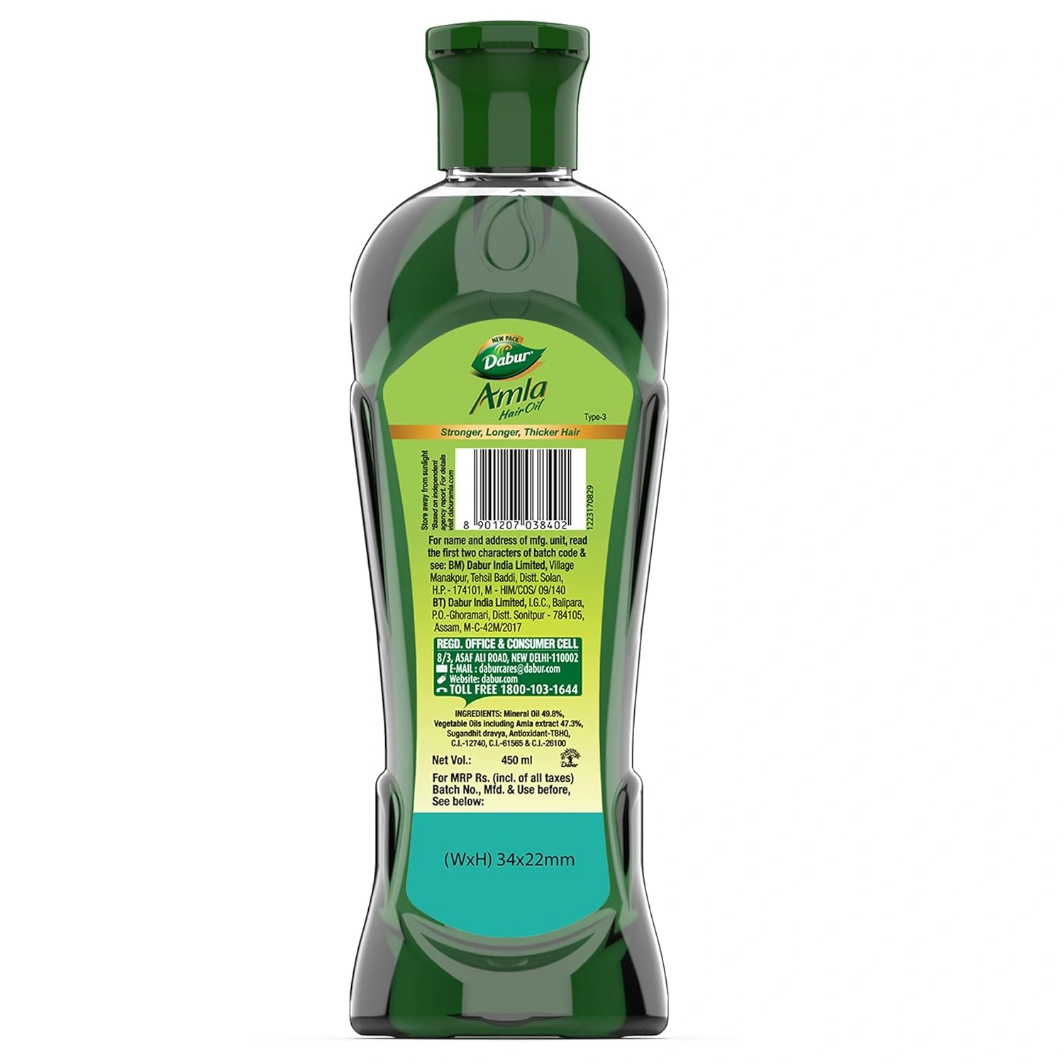 Dabur Amla Hair Oil - 450 ml | For Strong, Long and Thick hair | Nourishes Scalp | Controls Hair Fall, Strengthens Hair &amp; Promotes Hair Growth (Pack of 3)-5