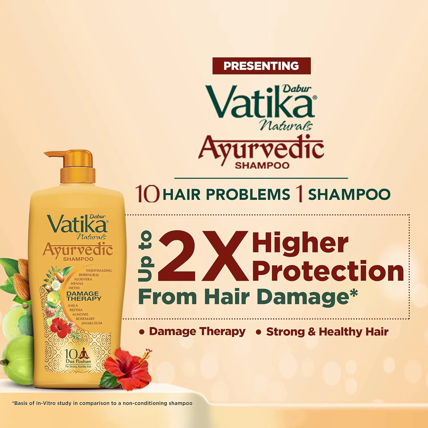 DABUR Vatika Ayurvedic Shampoo, 640ml : Power of Dus Poshan for 10 Hair Problems &amp; Dabur Amla Hair Oil - for Strong, Long and Thick hair - 550 ml-3