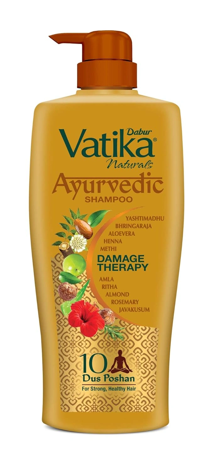 DABUR Vatika Ayurvedic Shampoo, 640ml : Power of Dus Poshan for 10 Hair Problems &amp; Dabur Amla Hair Oil - for Strong, Long and Thick hair - 550 ml-1