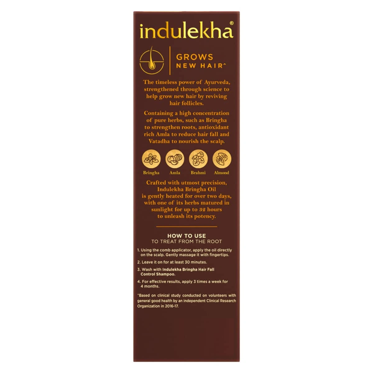 Indulekha Bringha, Ayurvedic Hair Oil, 250ml, for Hair Fall Control, with Amla &amp; Coconut Oil, with Comb Applicator-1