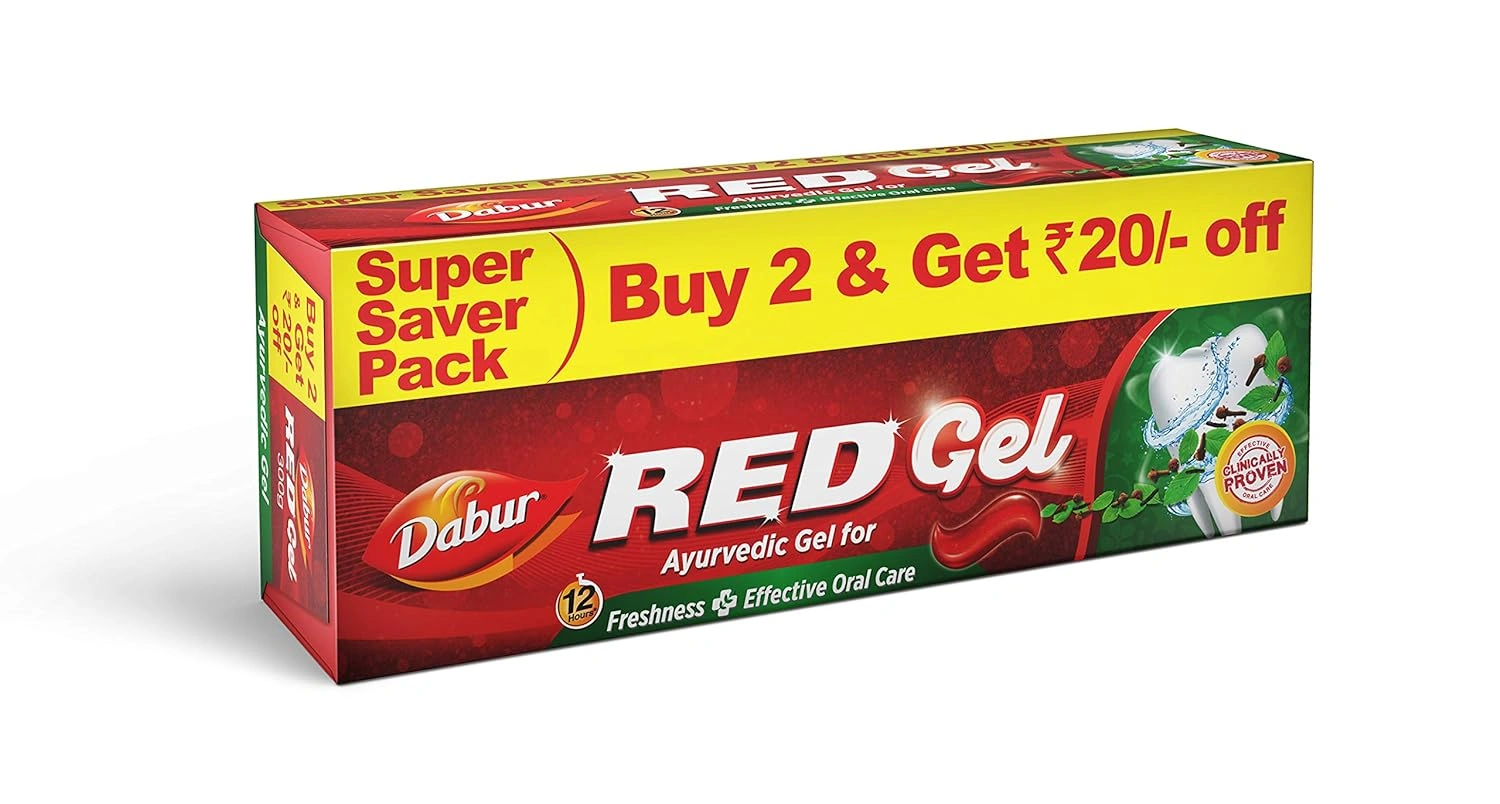 Dabur Red Gel Controls bad breath, plaque, gingivitis, toothache - 150 G (Pack Of 2) &amp; Amla Hair Oil for Strong, Long and Thick Hair -450ml &amp; Amla Hair Oil - for Strong, Long and Thick Hair 275ml-1