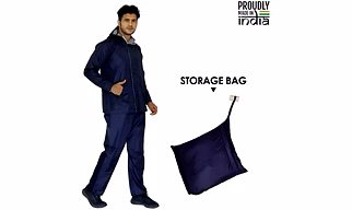 MEN'S RAINCOAT (SET WITH STORAGE BAG) By YOUTH ROBE - A PREMIUM BRAND | Available Sizes - L, XL, XXL, 3XL, 4XL.