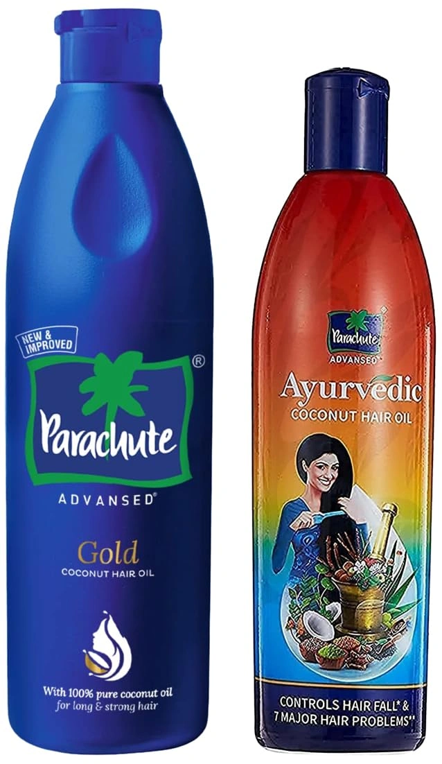 Parachute Advansed Ayurvedic Coconut Hair Oil, Hair Oil, Controls Hairfall and 7 Major Hair Problems,300 ml &amp; Parachute Advansed Gold Coconut Hair Oil with Vitamin E | 400ml-RDPC102020