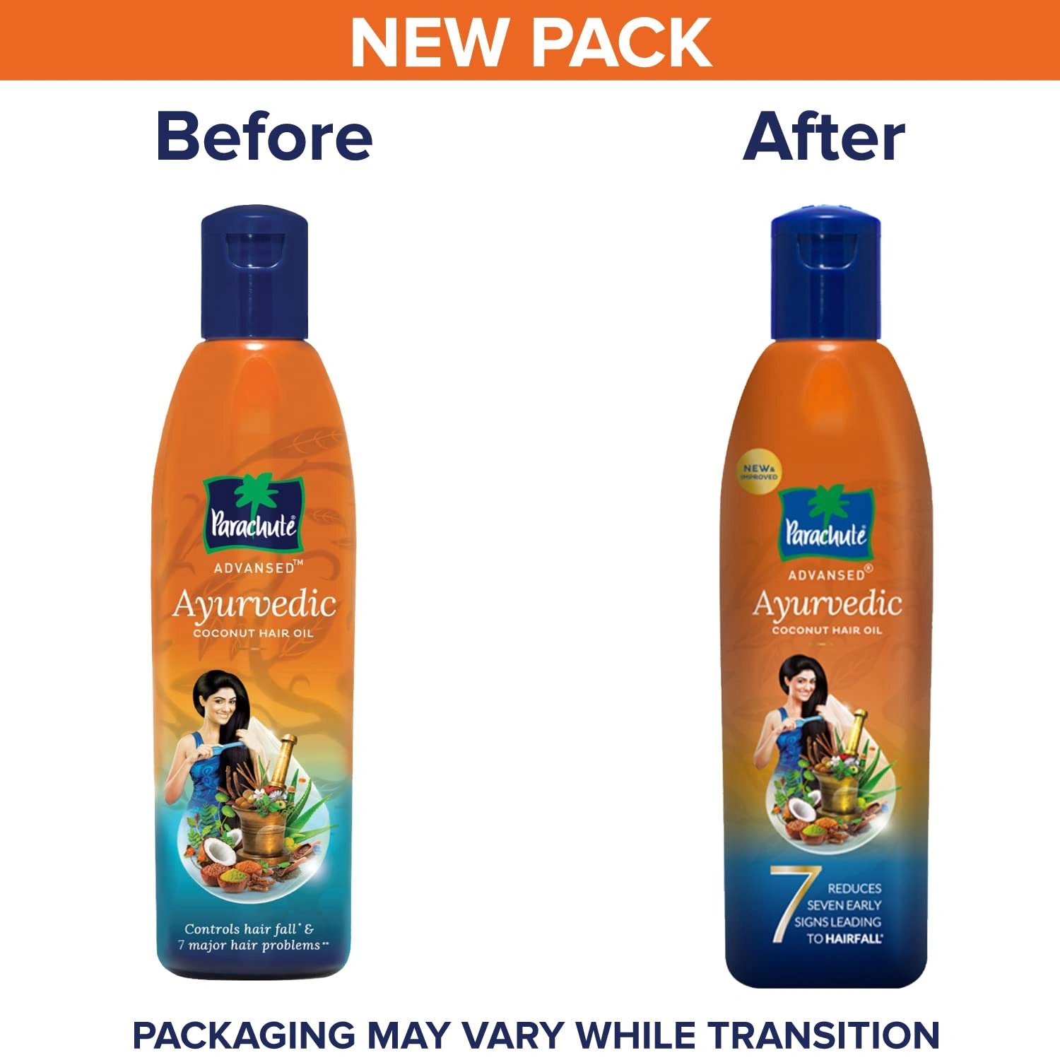 Parachute Advansed Ayurvedic Coconut Hair Oil, Hair Oil, Controls Hairfall and 7 Major Hair Problems,300 ml &amp; Parachute Advansed Gold Coconut Hair Oil with Vitamin E | 400ml-2