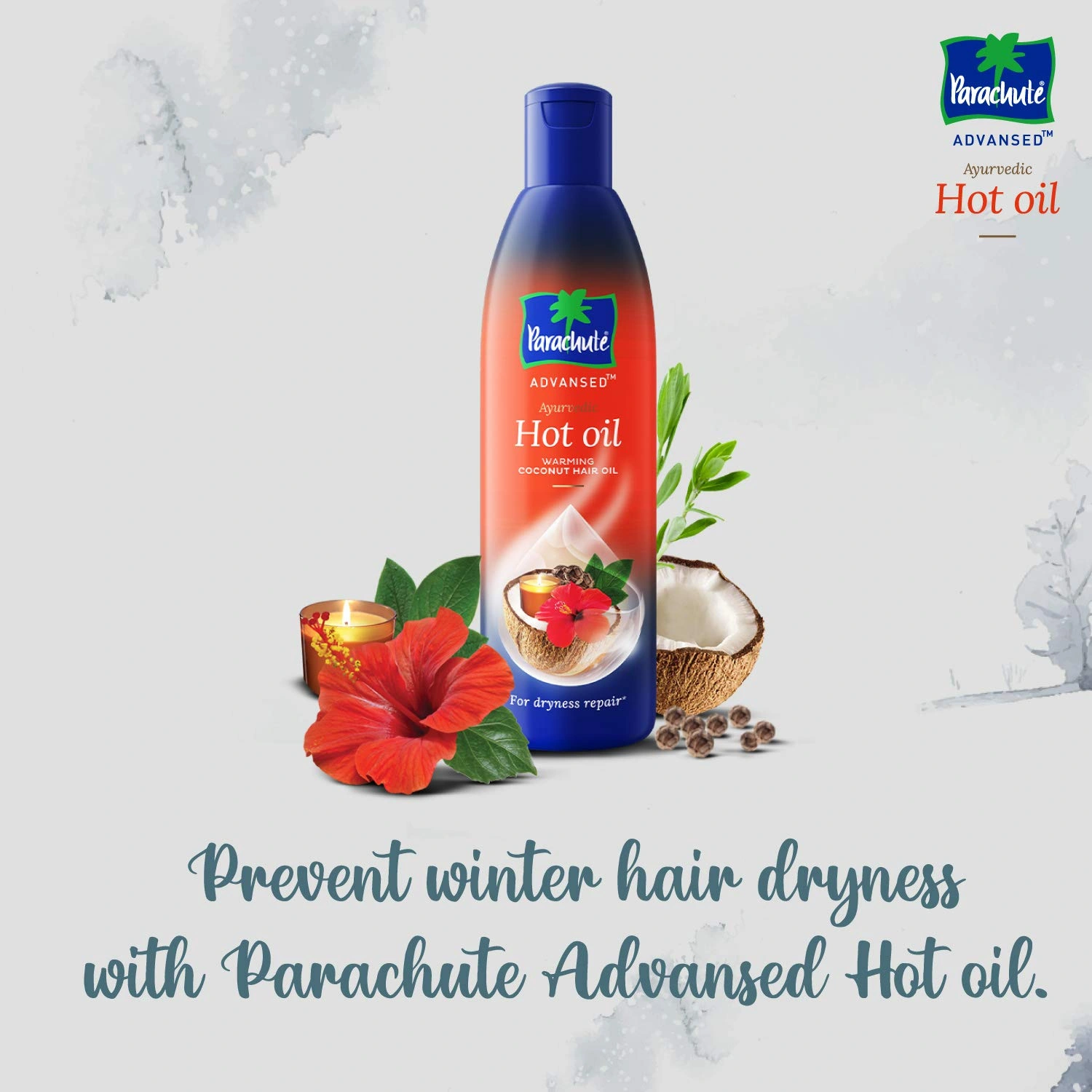 Parachute Advansed Ayurvedic Hot Oil, Warming Coconut Hair Oil, 400 ml + 90 ml &amp; Parachute Advansed Deep Nourish Body Lotion for Women &amp; Men, Dry Skin, 250ml-2