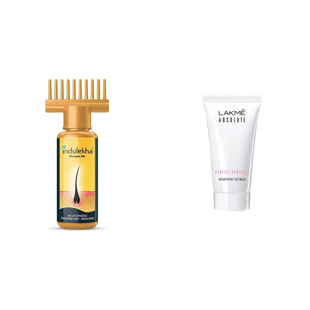 Indulekha Bhringa Hair Oil, 100ml And Lakmé Absolute Perfect Radiance Skin Lightening Facewash, 50g-RDPC102032