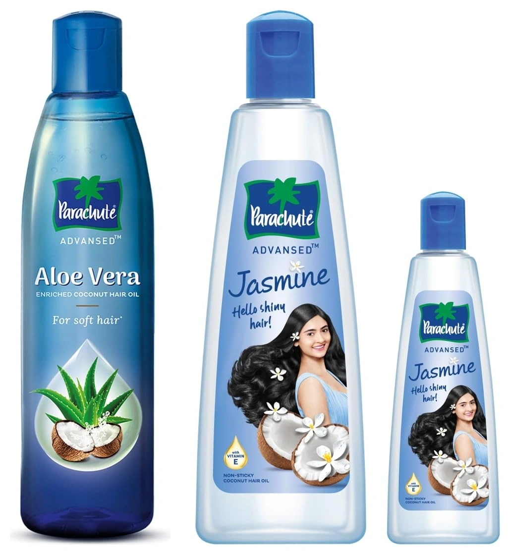 Parachute Advansed Aloe Vera,Enriched Coconut Hair Oil,For Soft &amp; Strong Hair, 400 ml &amp; Parachute Advansed Jasmine, Coconut Hair Oil,400 ml with Free 90 ml pack-RDPC102078