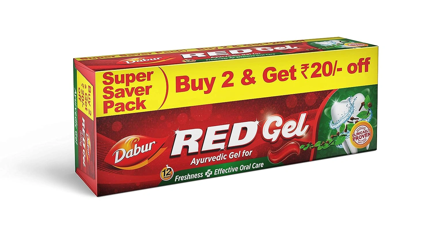 Dabur Red Gel Controls bad breath, plaque, gingivitis, toothache - 150 G (Pack Of 2) &amp; Amla Hair Oil - for Strong, Long and Thick hair - 550 ml &amp; Amla Hair Oil for Strong, Long and Thick Hair -450ml-1