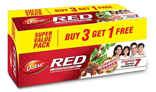 DABUR Red Paste India'S No.1 Ayurvedic Paste, Provides Protection Plaque Removal, Toothache, Yellow Teeth, Bad Breath 800G(200Gm*4) Amla Hair Oil For Strong, Long And Thick Hair 550 Ml-1