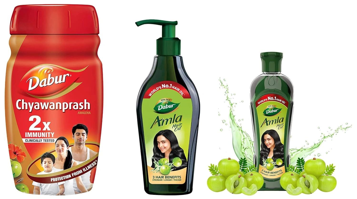 Dabur Chyawanprash : 2X Immunity, helps build Strength and for Stamina – 950g &amp; Amla Hair Oil - for Strong, Long and Thick hair - 550 ml &amp; Amla Hair Oil for Strong, Long and Thick Hair -450ml-RDPC102152