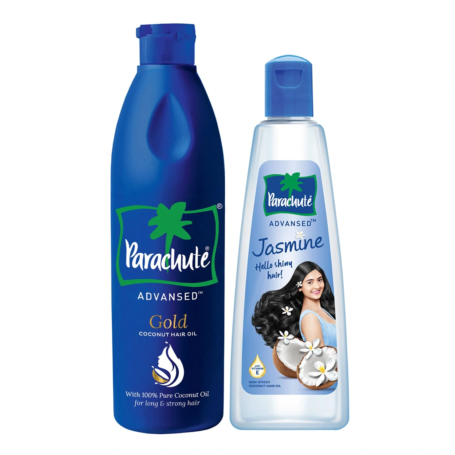 Parachute Advansed Jasmine Coconut Hair Oil, 300ml &amp; Gold Coconut Hair Oil with Vitamin E, For Long, Strong &amp; Gorgeous Hair, 400ml-RDPC102188