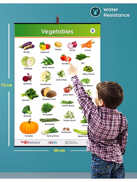 Vegetables Chart for Kids | Learn about Green Vegetables and other Types of Vegetables at Home or School with Educational Wall Chart for Children | ( 72 x 50 cm ) Poster – Picture Book