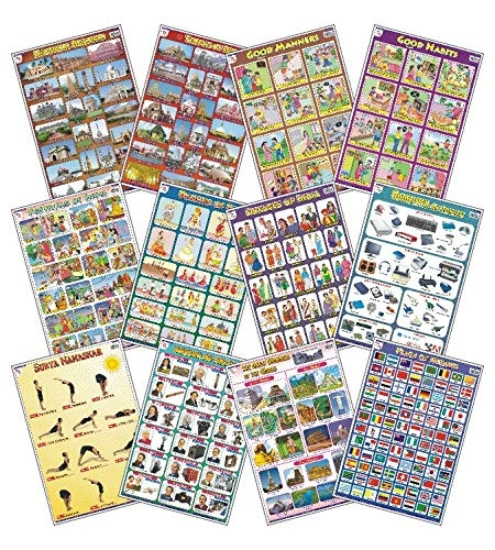 Early Learning Charts Set - 6(Set of 12) [Wall Chart]-RDSS100757