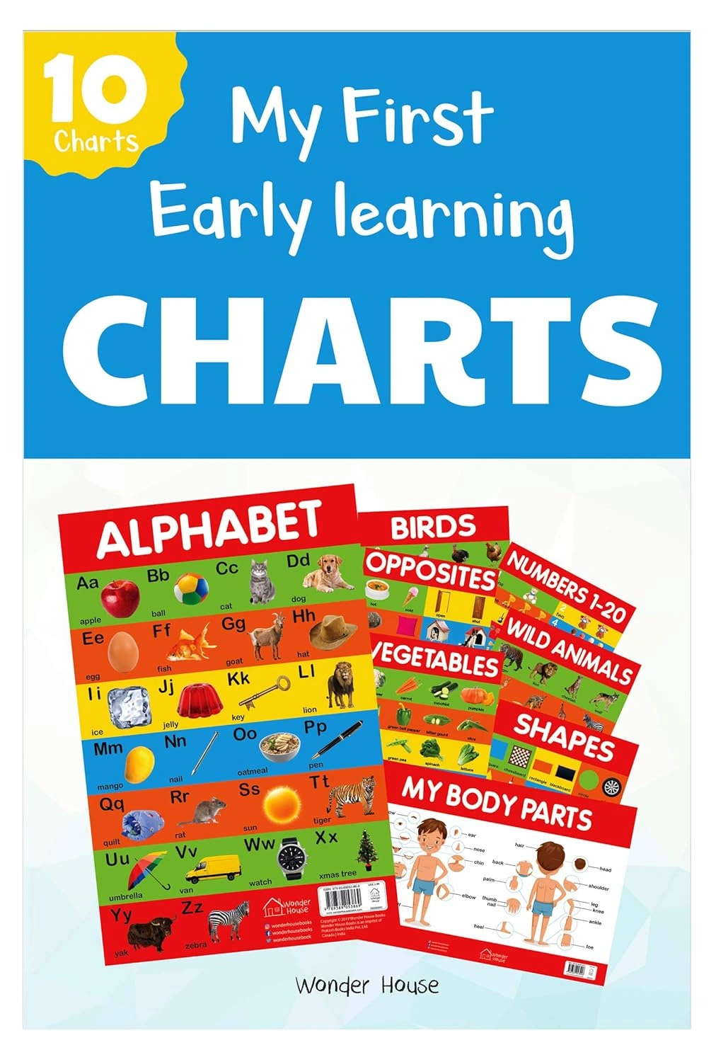 Early Learning Educational 10 Charts Boxset for Kids &amp; All in one - Learn to write Product Bundle-2