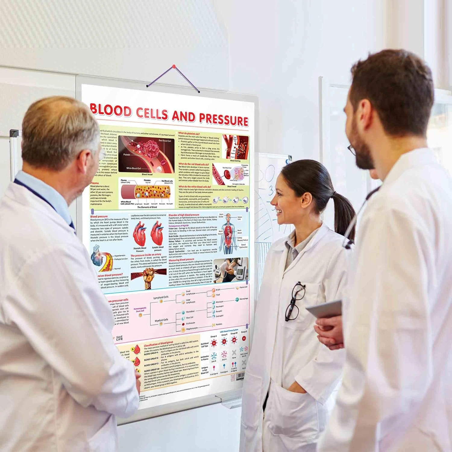 BLOOD CELLS AND PRESSURE CHART | Unraveling Blood Cells and Pressure: Comprehensive Anatomy Chart Hardcover-3