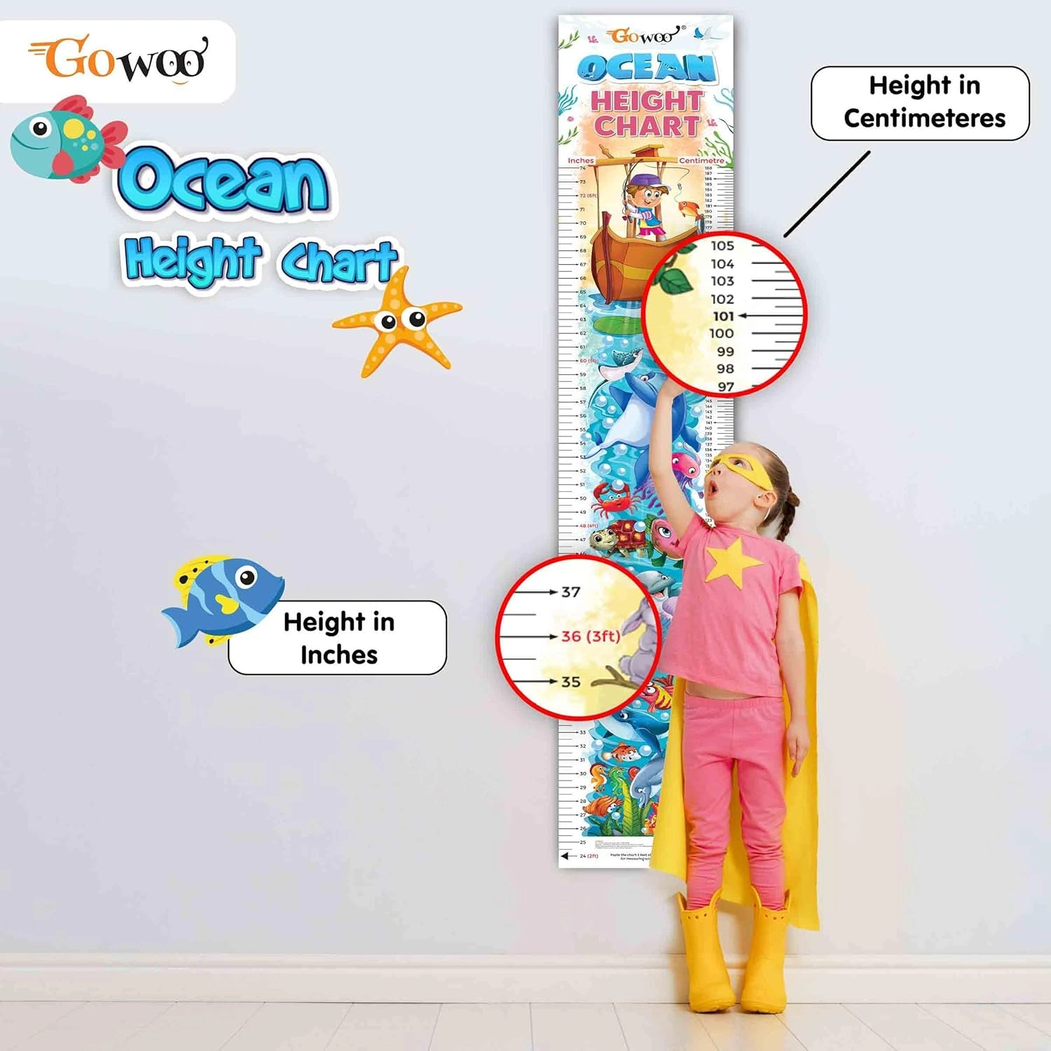 OCEAN HEIGHT CHART |Ocean-themed Height Chart for Little Explorers. Hardcover-1