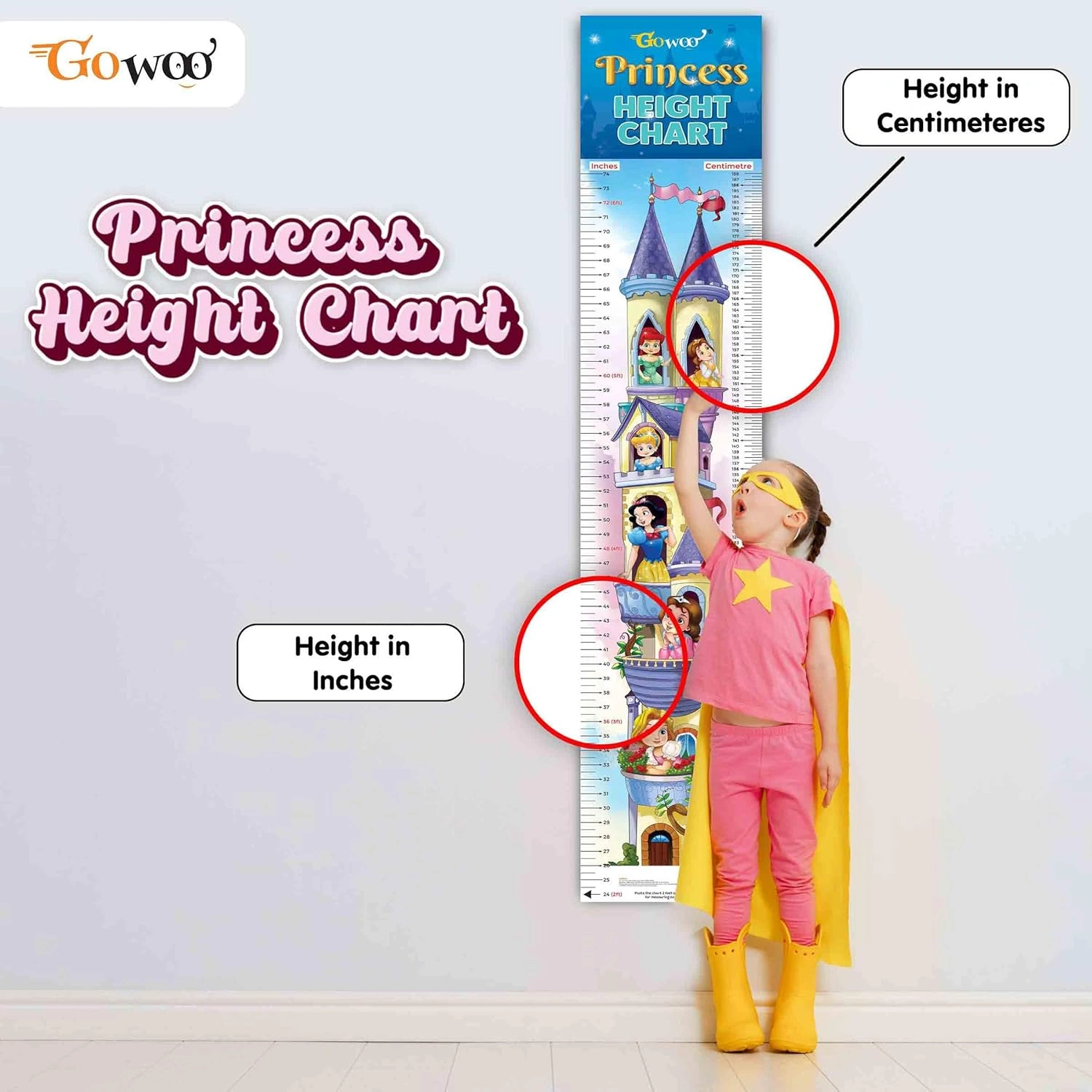 PRINCESS HEIGHT CHART | Enchanted Heights: Princess Growth Chart Hardcover-3