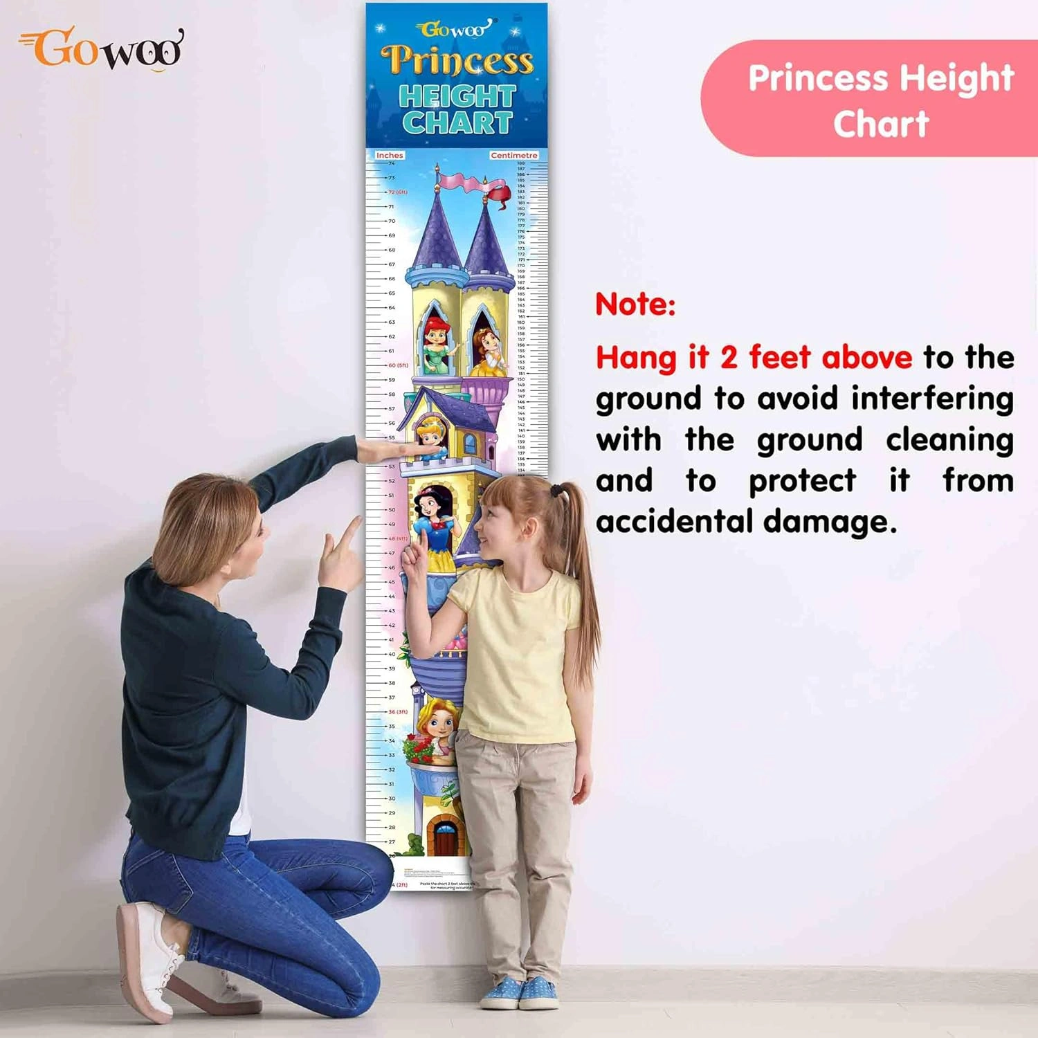 PRINCESS HEIGHT CHART | Enchanted Heights: Princess Growth Chart Hardcover-1