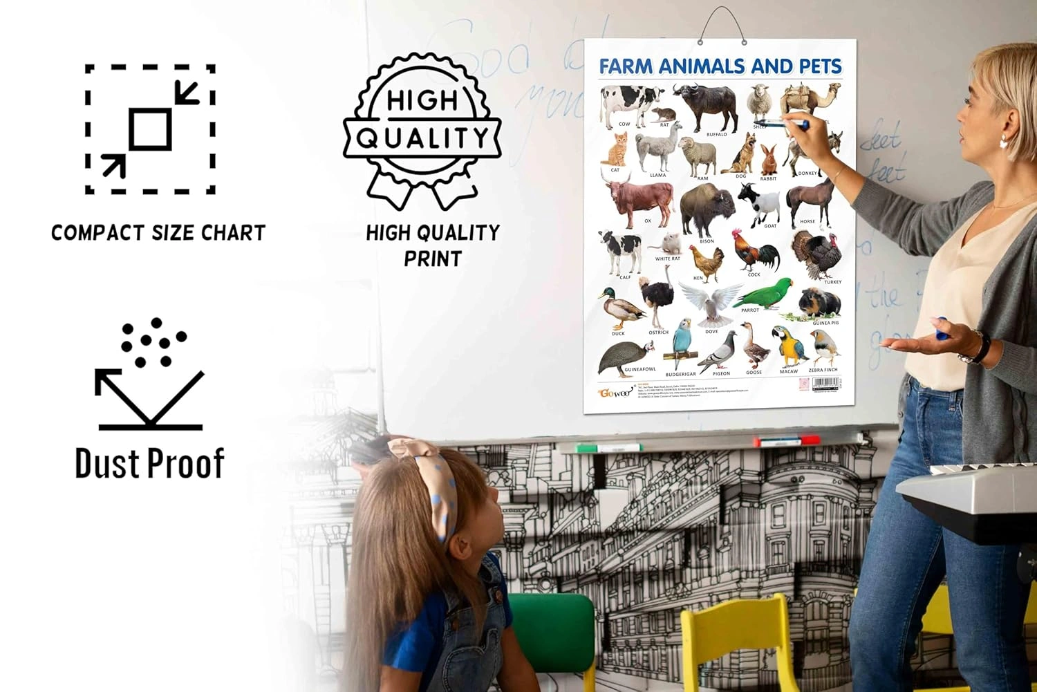 FARM ANIMALS AND PETS CHART GLOSS LAMINATED |Pet Pals and Barn Buddies: Gloss-Laminated Animal Companions Chart Hardcover-2