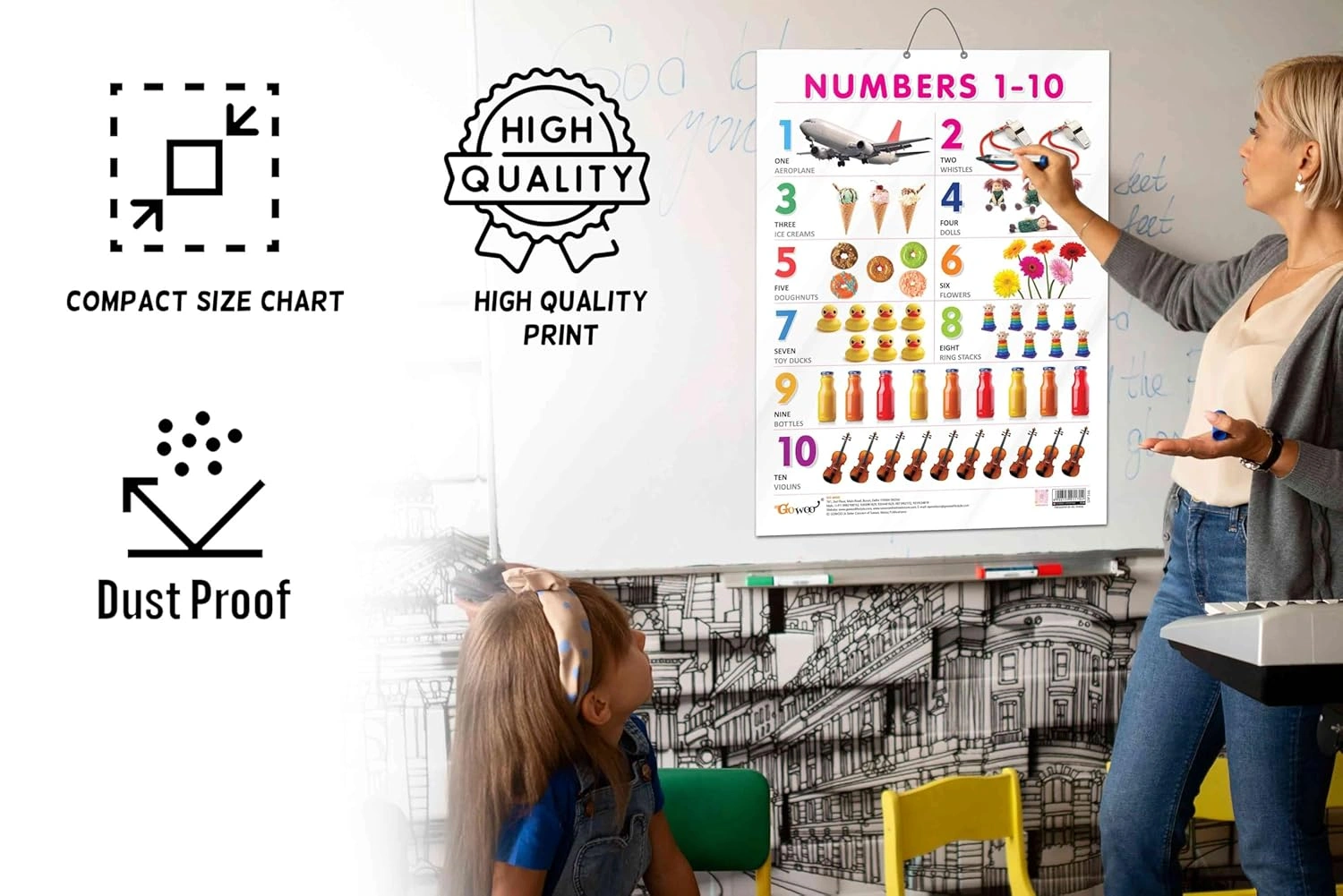 NUMBER 1 -10 CHART GLOSS LAMINATED |Number Magic: Gloss-Laminated 1-10 Chart Hardcover-1