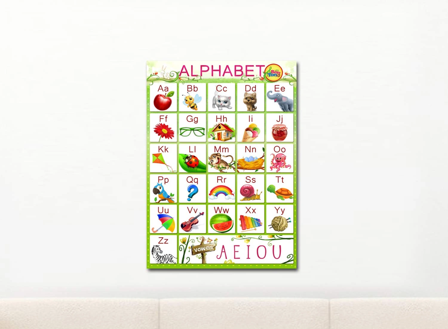 ABC charts for kids learning English Alphabet Chart for Kids | Perfect For Homeschooling, Kindergarten and Nursery Children (16X12inc, 300GSM Thick Paper, Gloss Laminated, Multicolour) Poster-2