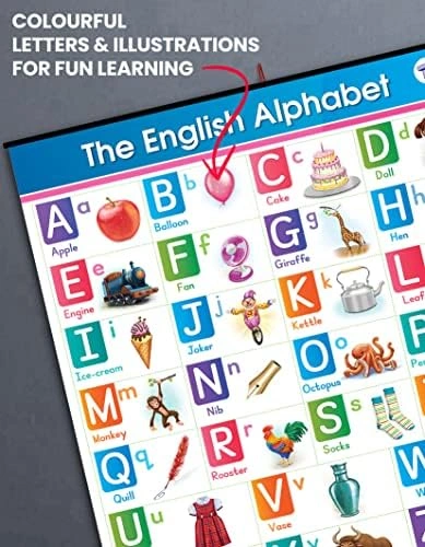 English Alphabet and Numbers Chart for Kids | Perfect For Homeschooling, Kindergarten and Nursery Children Wall Chart-1