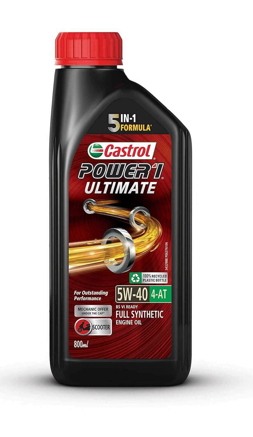 Castrol POWER1 ULTIMATE 5W-40 4T Full Synthetic Engine Oil for Scooters 800ML-2