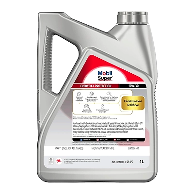 Mobil Super HP 10W-30 Extra High Performance Engine Oil for Cars (4 L)