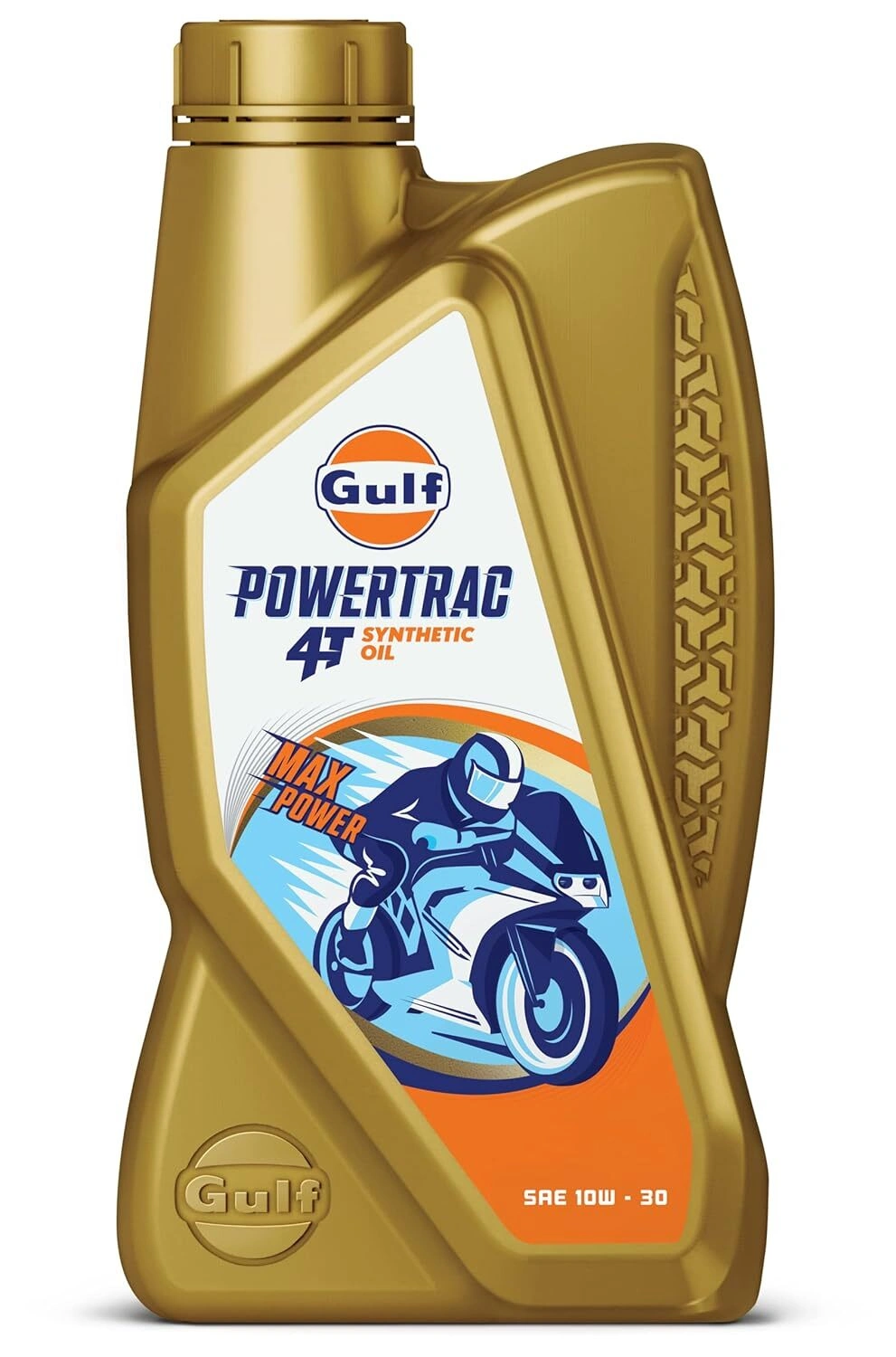 GULF POWERTRAC 4T SAE 10W-30 - Synthetic Engine Oil for Motorcyles [1 L] - Pack of 1-5