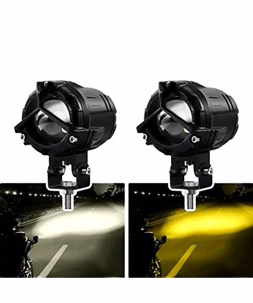 RDMALL HJG Mercedes Y Lens Ultra Wide LED Fog Lights White/Yellow - Pair + Wire harness + Switch + Flasher (2 pcs) for Himalayan, KTM, Thunder, Hunter, Yazdi Adventure, Royal Enfield Meteor,  Honda Highness image 4