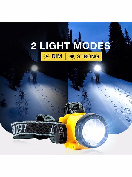 Havells 3 W Trekband Mini Rechargeable Head Torch in Yellow Colour, 3.7 V and 1200 mAh Battery Capacity, LHEXAJPGCN1Y003