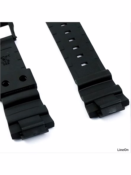 16mm Resin Watch Strap (Black) Compatible With CASI0 MCW-100H, W-S220, HDD-S100 with Tool and Pins